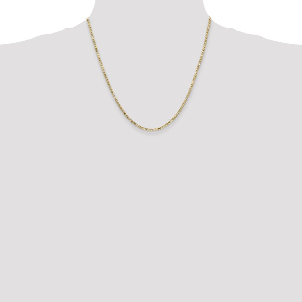 14K Yellow Gold 20" Flat Figaro Chain with Lobster Clasp - 2.25mm Width by Oro Pregiato