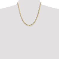 14K Yellow Gold 20" Flat Figaro Chain with Lobster Clasp - 4.75mm Width by Oro Pregiato