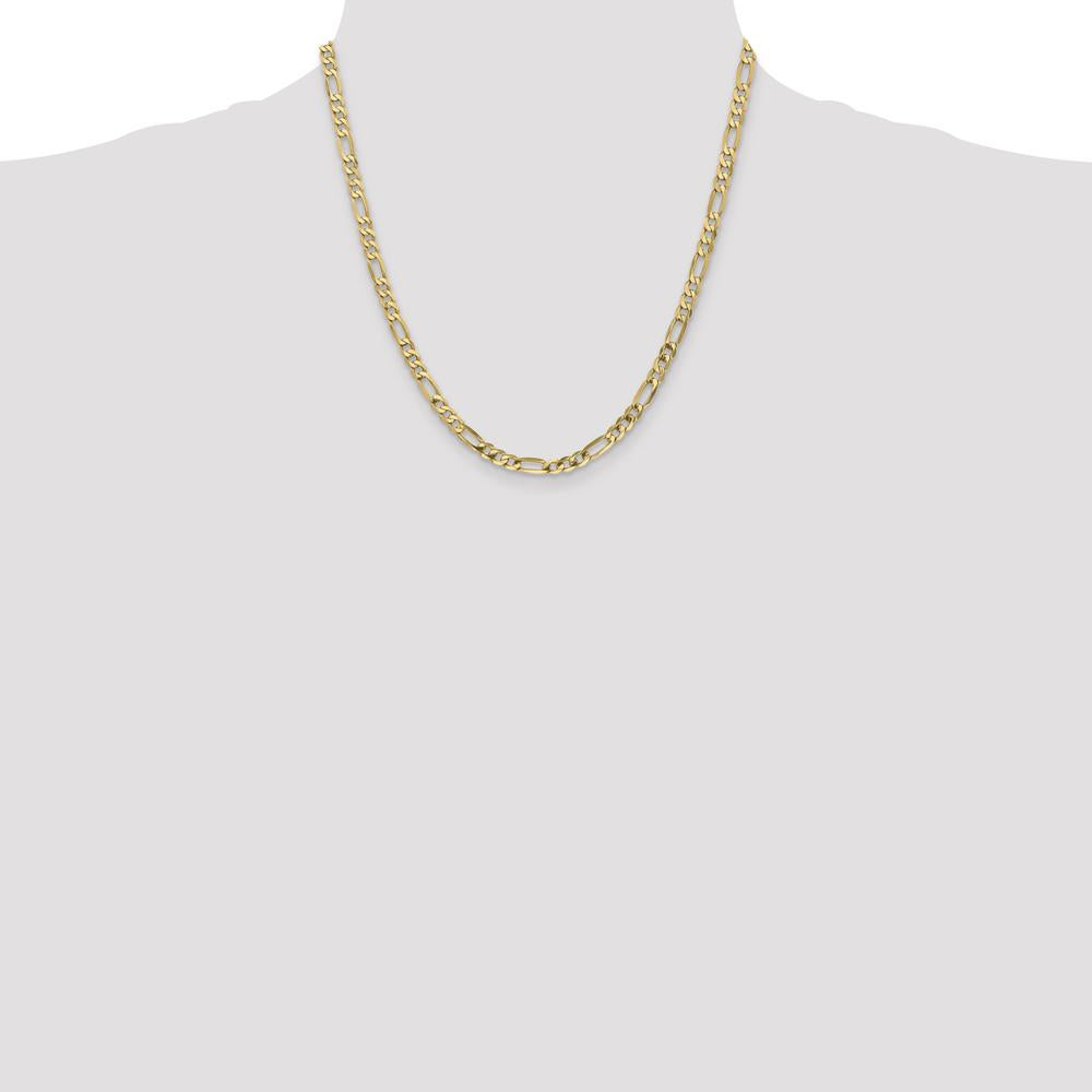 14K Yellow Gold 20" Flat Figaro Chain with Lobster Clasp - 4.75mm Width by Oro Pregiato