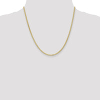 14K Yellow Gold 20" Flat Wheat Chain Necklace - 2.4mm Width by Oro Pregiato