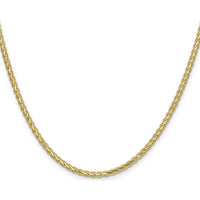 14K Yellow Gold 20" Flat Wheat Chain Necklace - 2.8mm Width with Lobster Clasp by Oro Pregiato