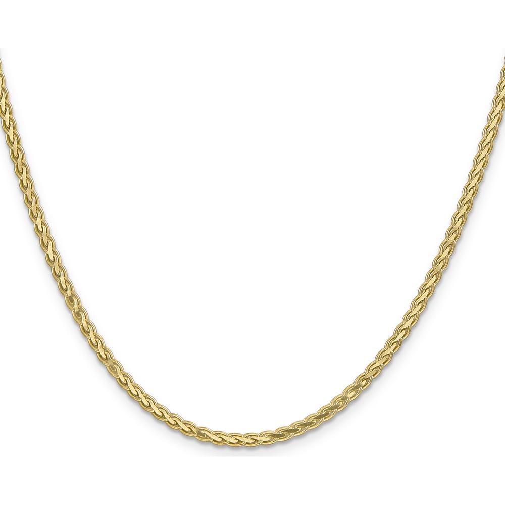 14K Yellow Gold 20" Flat Wheat Chain Necklace - 2.8mm Width with Lobster Clasp by Oro Pregiato