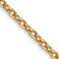 14K Yellow Gold 20" Forzantine Cable Chain Necklace - 1.8mm Width by Oro Pregiato