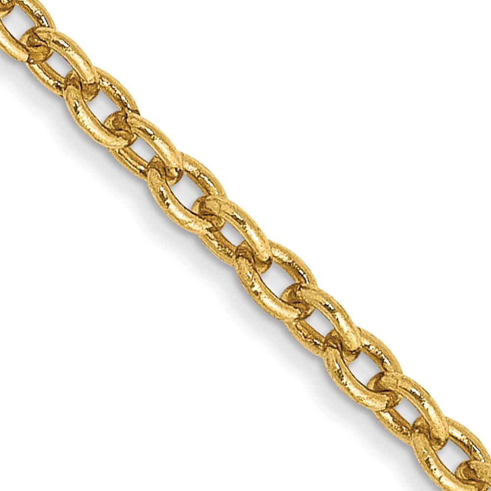 14K Yellow Gold 20" Forzantine Cable Chain Necklace - 1.8mm Width by Oro Pregiato