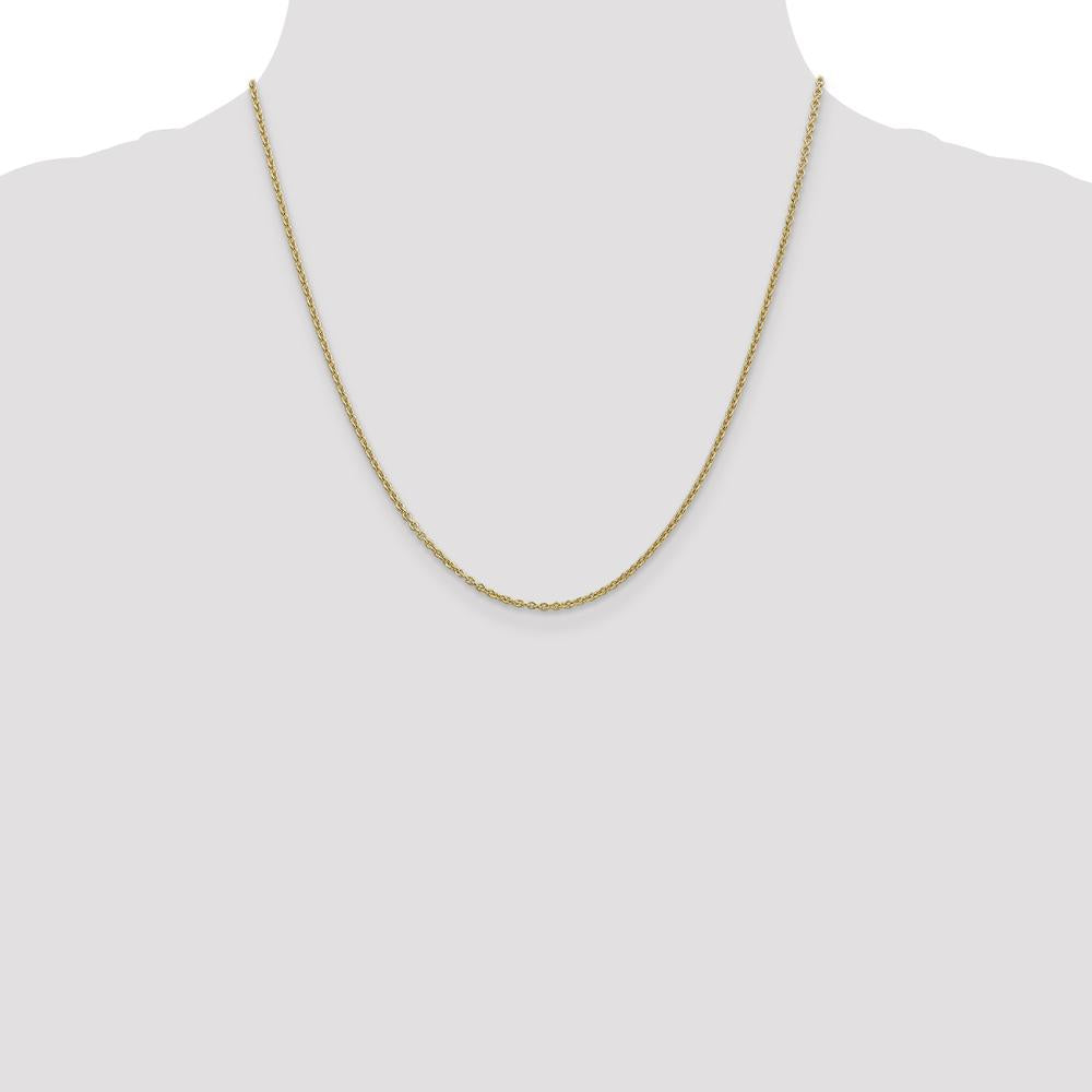 14K Yellow Gold 20" Forzantine Cable Chain Necklace - 1.8mm Width by Oro Pregiato