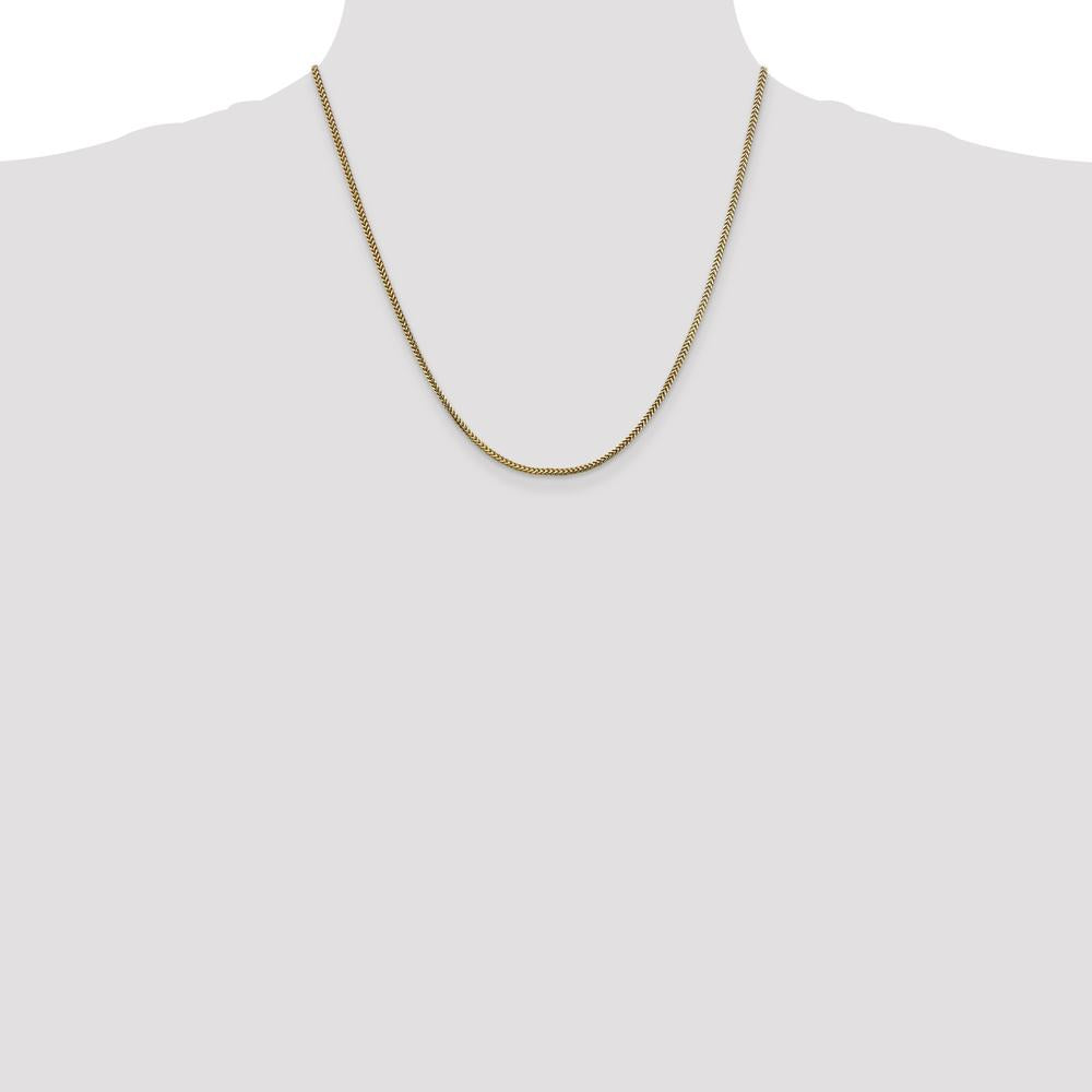 14K Yellow Gold 20" Franco Chain Necklace with Lobster Clasp - 1.5mm Width by Oro Pregiato