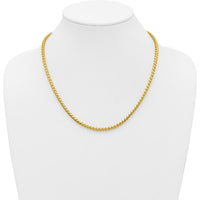 14K Yellow Gold 20" Franco Chain with Fancy Lobster Clasp - 3.7mm Width by Oro Pregiato