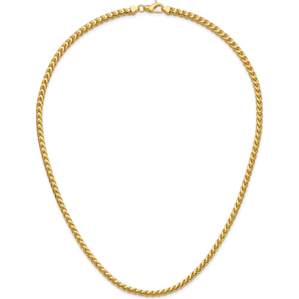14K Yellow Gold 20" Franco Chain with Fancy Lobster Clasp - 3.7mm Width by Oro Pregiato