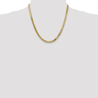 14K Yellow Gold 20" Herringbone Necklace with Lobster Clasp - 4mm Width by 0