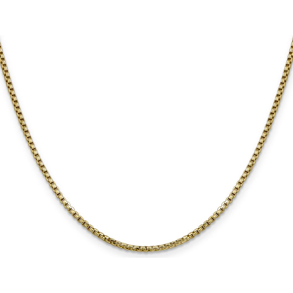 14K Yellow Gold 20-Inch 1.75mm Semi-Solid Box Chain Necklace with Lobster Clasp by Oro Pregiato