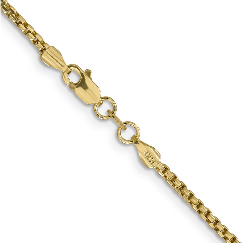 14K Yellow Gold 20-Inch 1.75mm Semi-Solid Box Chain Necklace with Lobster Clasp by Oro Pregiato