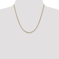 14K Yellow Gold 20-Inch 1.75mm Semi-Solid Box Chain Necklace with Lobster Clasp by Oro Pregiato
