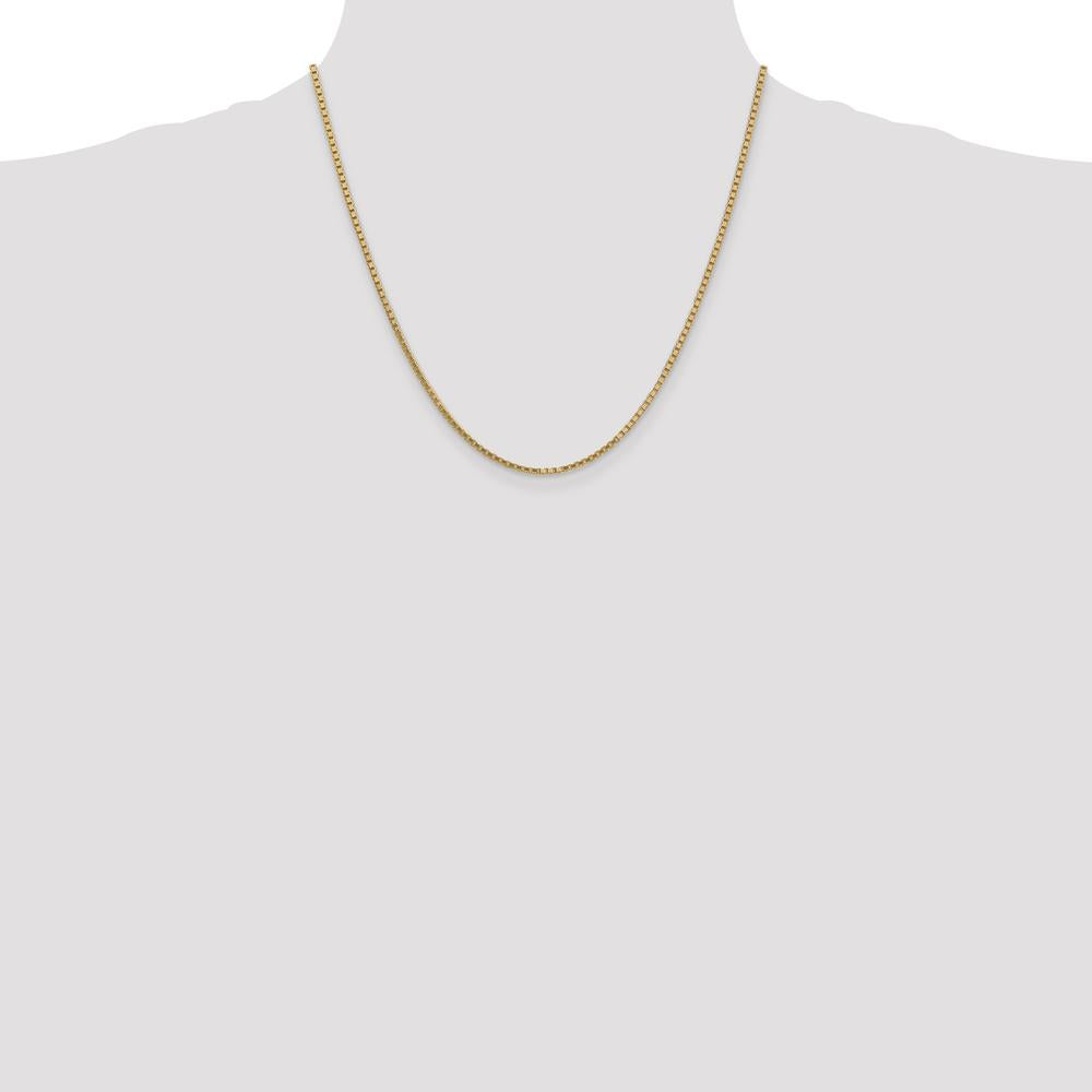 14K Yellow Gold 20-Inch 1.9mm Box Chain Necklace with Lobster Clasp by Oro Pregiato