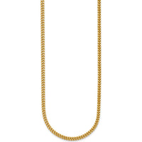 14K Yellow Gold 20-Inch 2.3mm Franco Chain Necklace with Lobster Clasp by Oro Pregiato