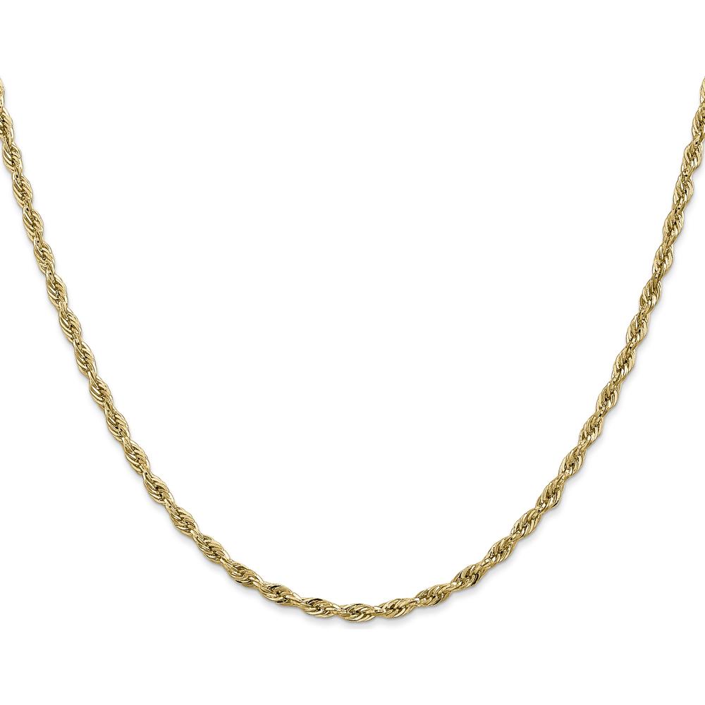 14K Yellow Gold 20-Inch 2.8mm Semi-Solid Rope Chain Necklace with Lobster Clasp by Oro Pregiato