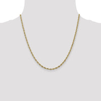 14K Yellow Gold 20-Inch 2.8mm Semi-Solid Rope Chain Necklace with Lobster Clasp by Oro Pregiato
