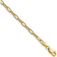 14K Yellow Gold 20-inch 3mm Beveled Paperclip Chain Necklace by Oro Pregiato