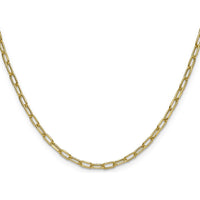 14K Yellow Gold 20-inch 3mm Beveled Paperclip Chain Necklace by Oro Pregiato