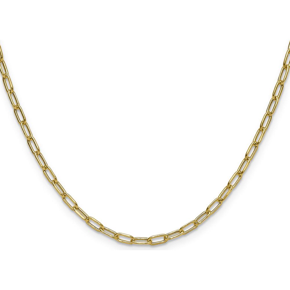 14K Yellow Gold 20-inch 3mm Beveled Paperclip Chain Necklace by Oro Pregiato