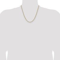 14K Yellow Gold 20-inch 3mm Beveled Paperclip Chain Necklace by Oro Pregiato
