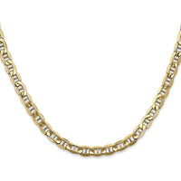 14K Yellow Gold 20-Inch 4.75mm Semi-Solid Anchor Chain with Lobster Clasp by Oro Pregiato