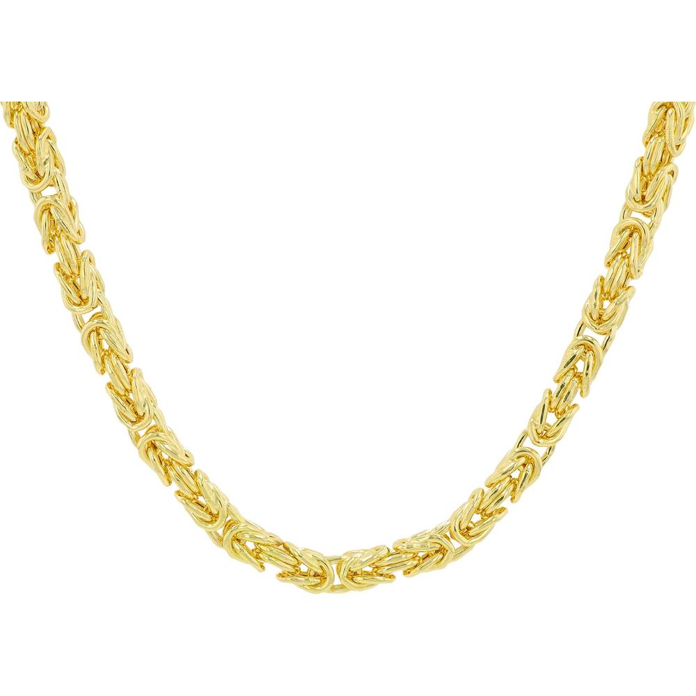 14K Yellow Gold 20 - Inch Byzantine Chain Necklace - 4mm Width, 23.5g