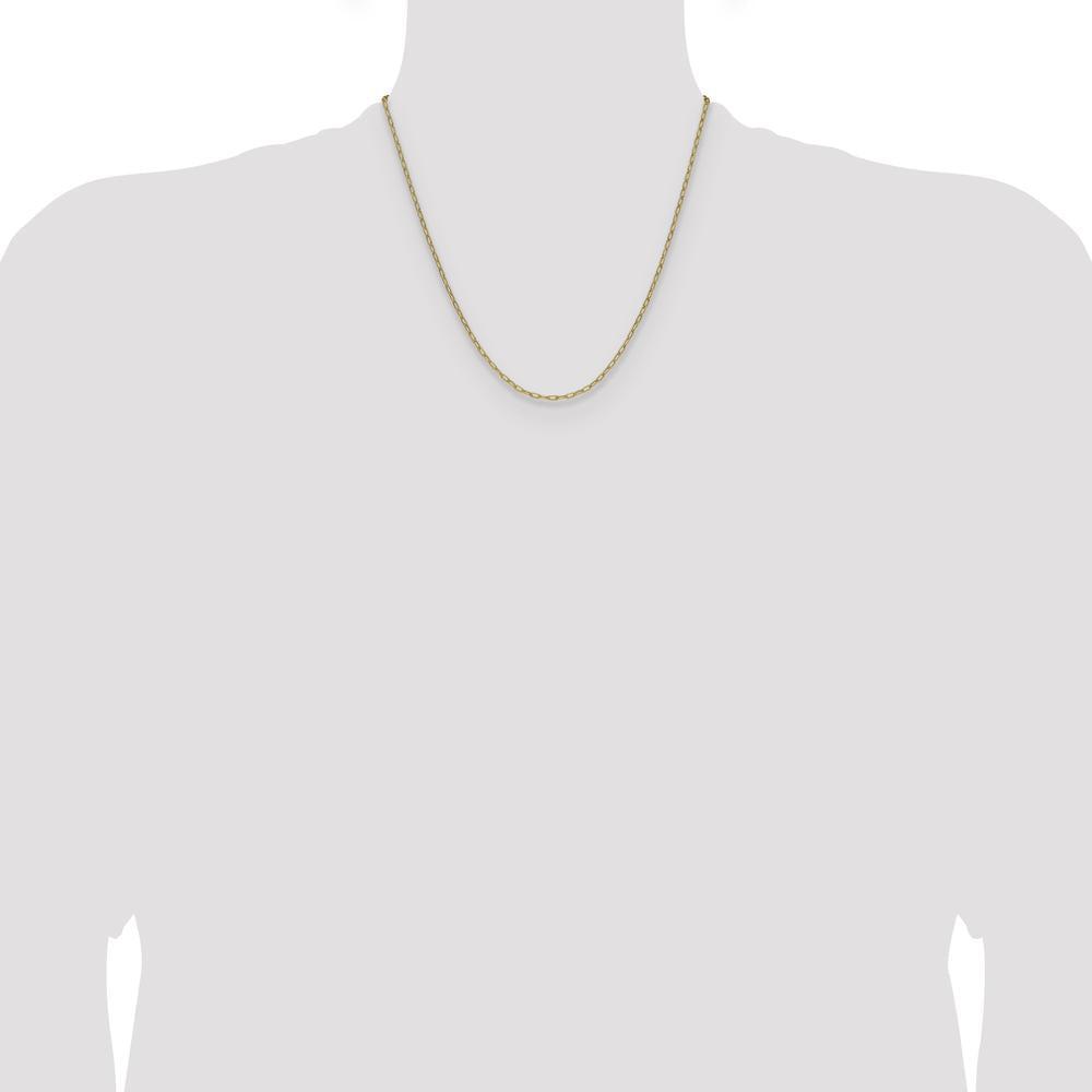 14K Yellow Gold 20-inch Semi-Solid Beveled Paperclip Chain - 2.2mm Width by Oro Pregiato