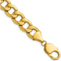 14K Yellow Gold 20-inch Semi-Solid Curb Chain Necklace - 11.3mm Width by Oro Pregiato