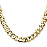 14K Yellow Gold 20-inch Semi-Solid Curb Chain Necklace - 11.3mm Width by Oro Pregiato