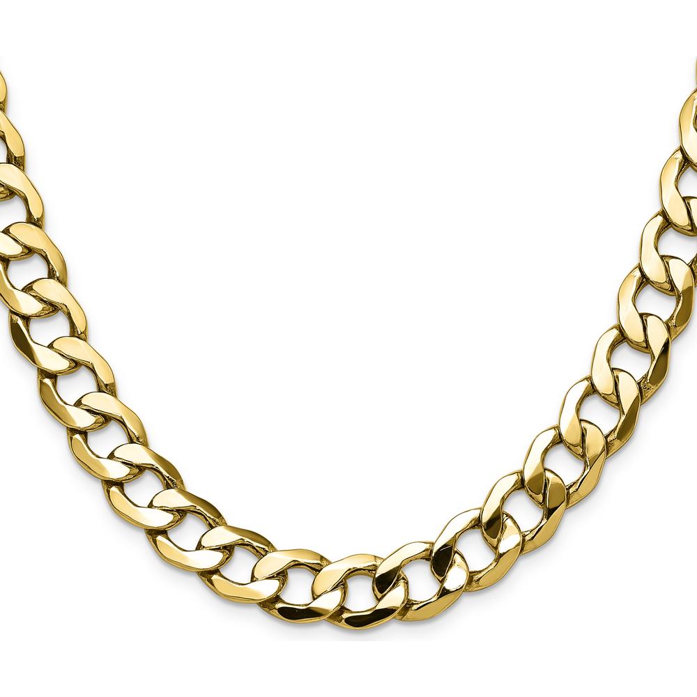 14K Yellow Gold 20-inch Semi-Solid Curb Chain Necklace - 11.3mm Width by Oro Pregiato
