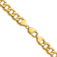 14K Yellow Gold 20-inch Semi-Solid Curb Chain Necklace - 11.3mm Width by Oro Pregiato