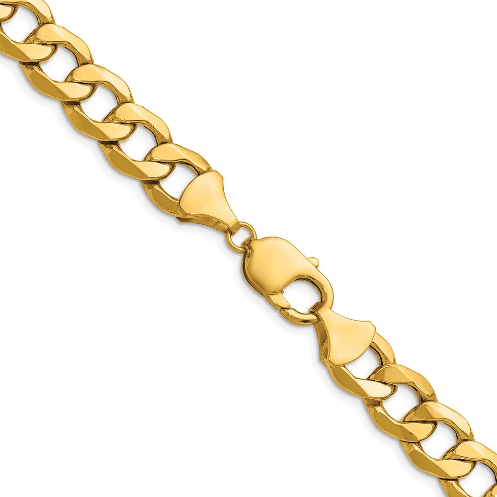14K Yellow Gold 20-inch Semi-Solid Curb Chain Necklace - 11.3mm Width by Oro Pregiato