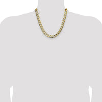 14K Yellow Gold 20-inch Semi-Solid Curb Chain Necklace - 11.3mm Width by Oro Pregiato