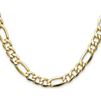 14K Yellow Gold 20-Inch Semi-Solid Figaro Chain - 9.4mm Width by Oro Pregiato