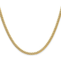 14K Yellow Gold 20-inch Semi-Solid Miami Cuban Chain Necklace by Oro Pregiato