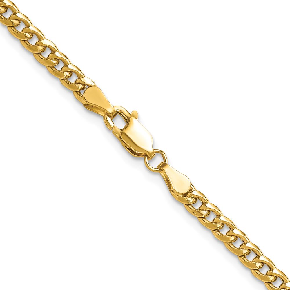 14K Yellow Gold 20-inch Semi-Solid Miami Cuban Chain Necklace by Oro Pregiato