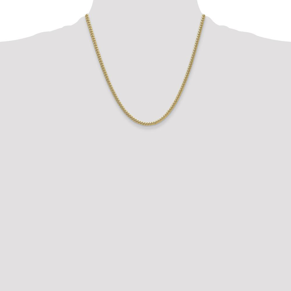 14K Yellow Gold 20-inch Semi-Solid Miami Cuban Chain Necklace by Oro Pregiato