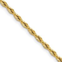 14K Yellow Gold 20-Inch Semi-Solid Rope Chain - 2.5mm Width by Oro Pregiato