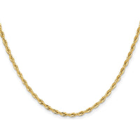 14K Yellow Gold 20-Inch Semi-Solid Rope Chain - 2.5mm Width by Oro Pregiato