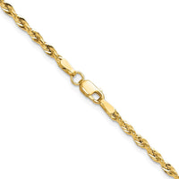 14K Yellow Gold 20-Inch Semi-Solid Rope Chain - 2.5mm Width by Oro Pregiato