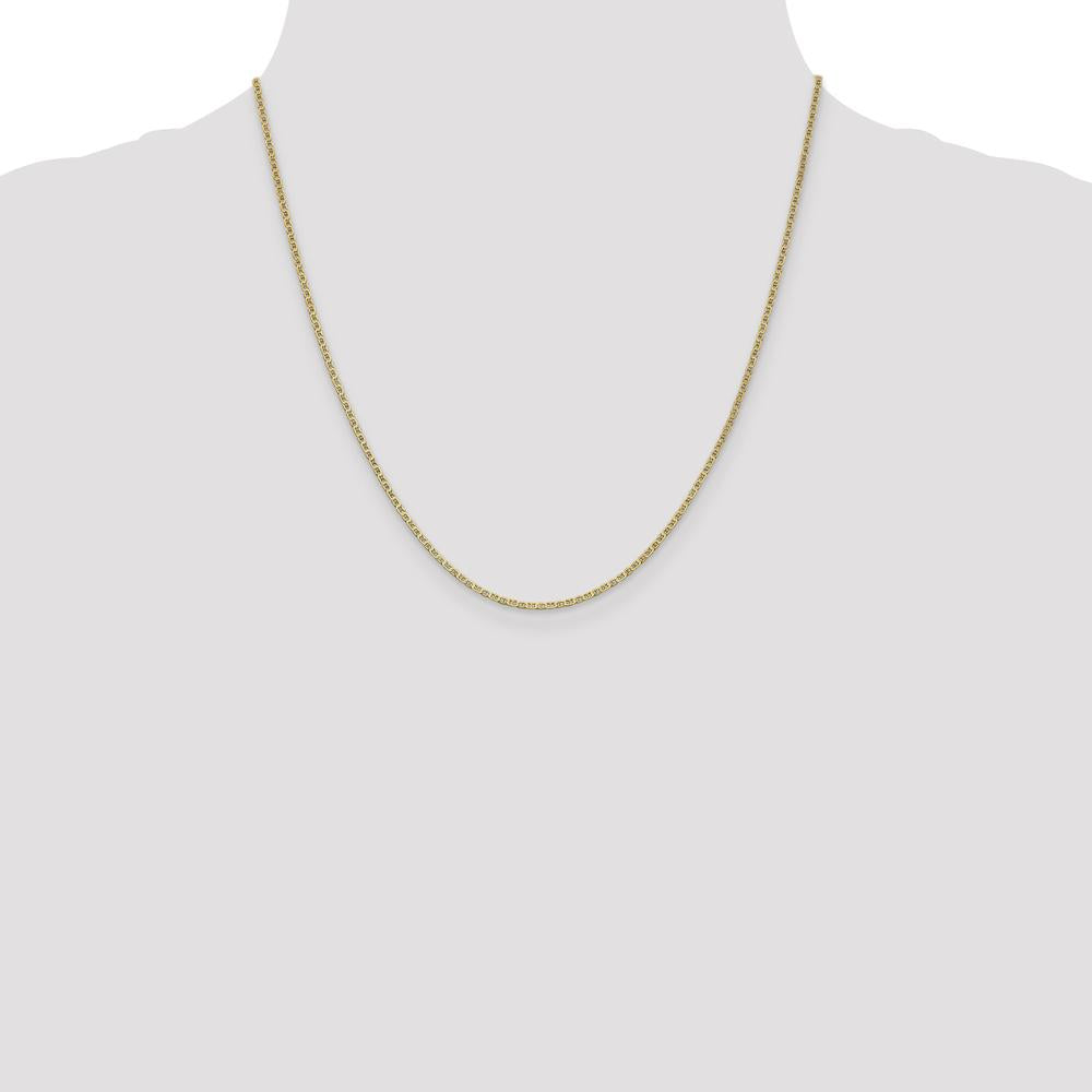14K Yellow Gold 20" Lightweight Flat Anchor Link Pendant Chain with Lobster Clasp by Oro Pregiato
