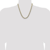 14K Yellow Gold 20" Lightweight Pavé Flat Cuban Chain with Rhodium Accents by Oro Pregiato
