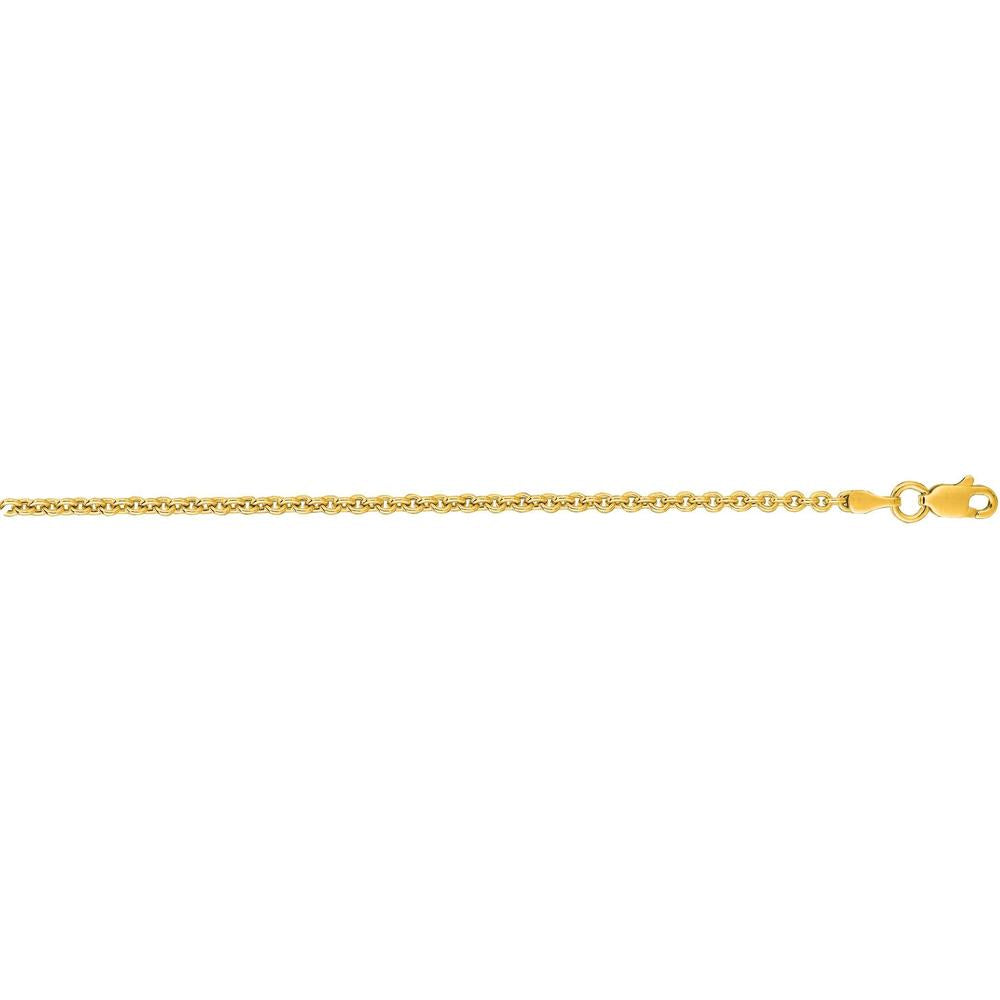 14K Yellow Gold 20" Lite Forsantina Chain with Polished Finish - 2.3mm Width by Orozza Fine Jewelry