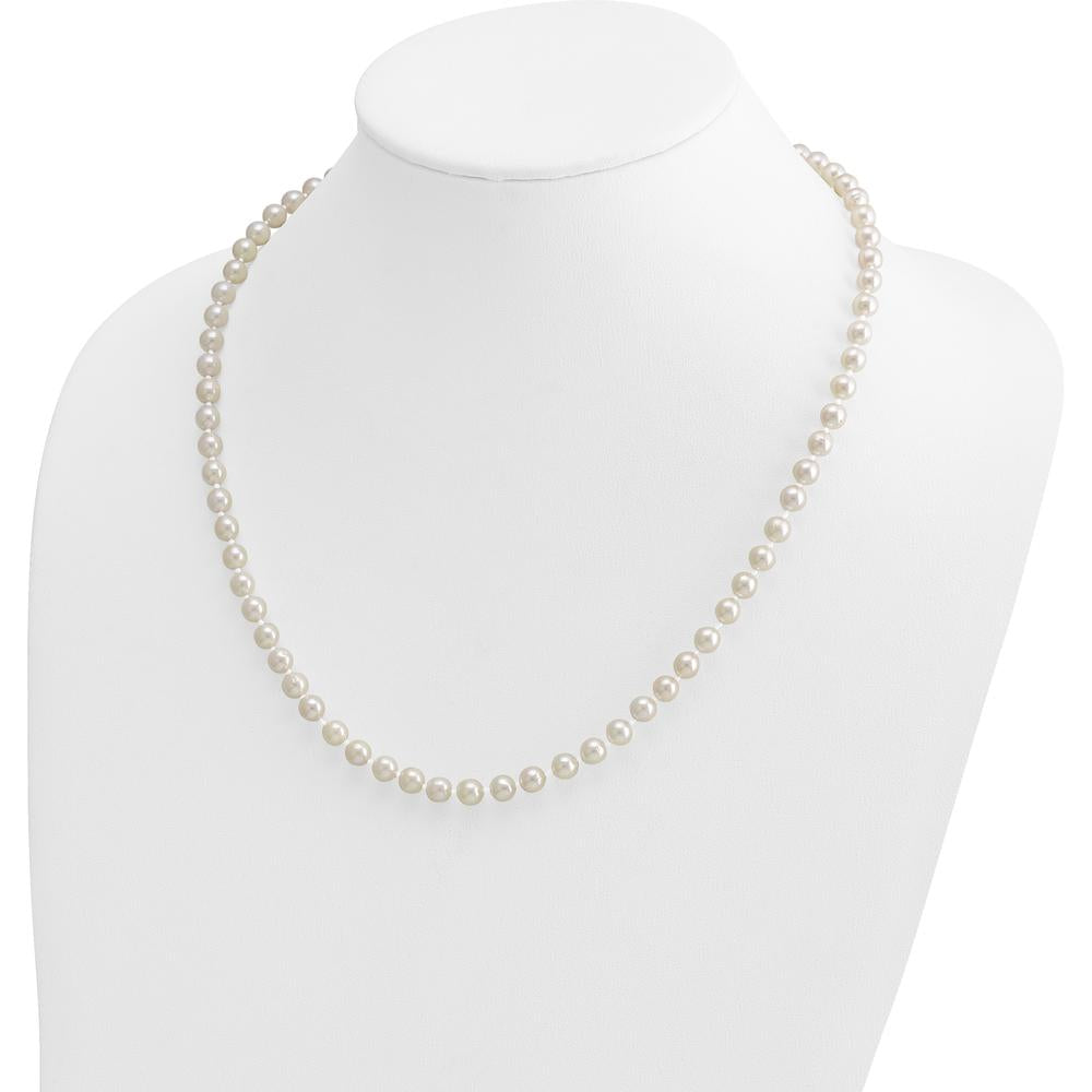 14K Yellow Gold 20" Necklace with 5-6mm Round Akoya Saltwater Cultured Pearls by Monteluci Fine Jewelry