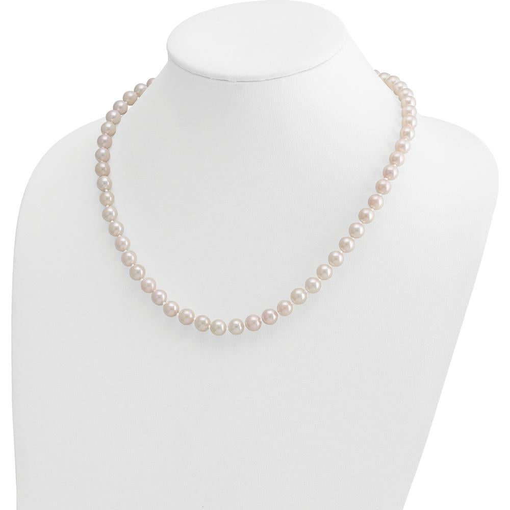 14K Yellow Gold 20" Necklace with 7-8mm White Akoya Saltwater Cultured Pearls by Monteluci Fine Jewelry