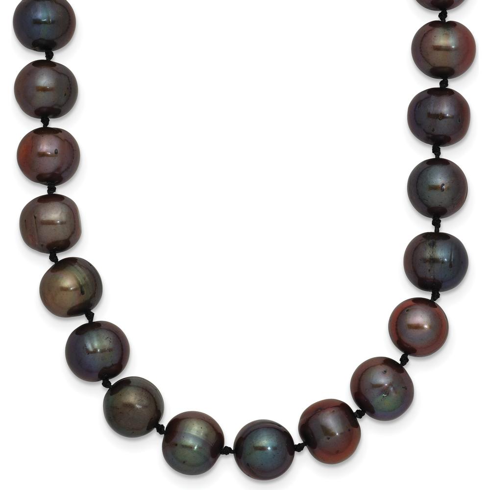 14K Yellow Gold 20" Necklace with 8-9mm Black Freshwater Pearls by Monteluci Fine Jewelry