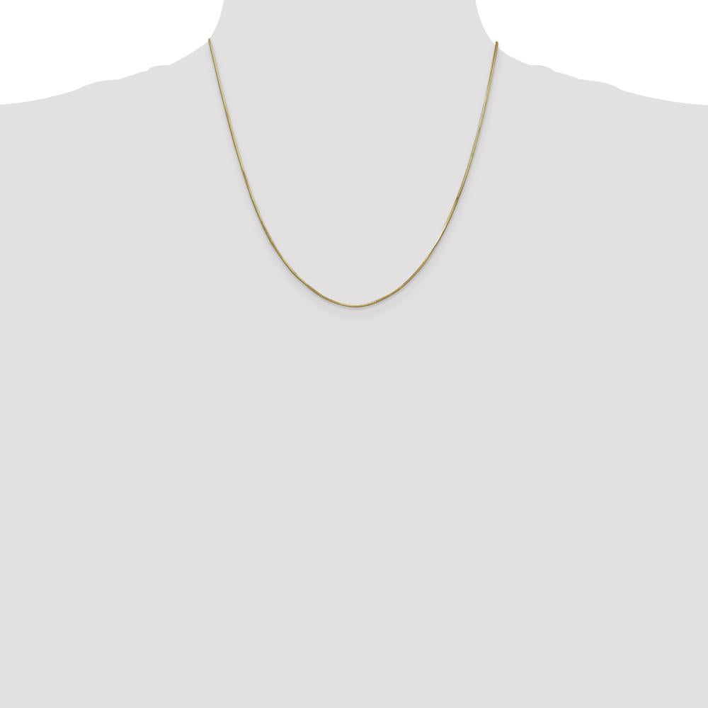14K Yellow Gold 20" Octagonal Snake Chain Necklace with Lobster Clasp - 0.8mm Width by Oro Pregiato