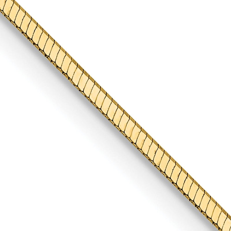 14K Yellow Gold 20" Octagonal Snake Chain with Lobster Clasp - 1mm Width by Oro Pregiato