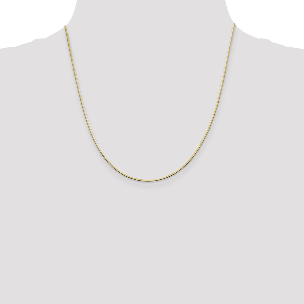 14K Yellow Gold 20" Octagonal Snake Chain with Lobster Clasp - 1mm Width by Oro Pregiato