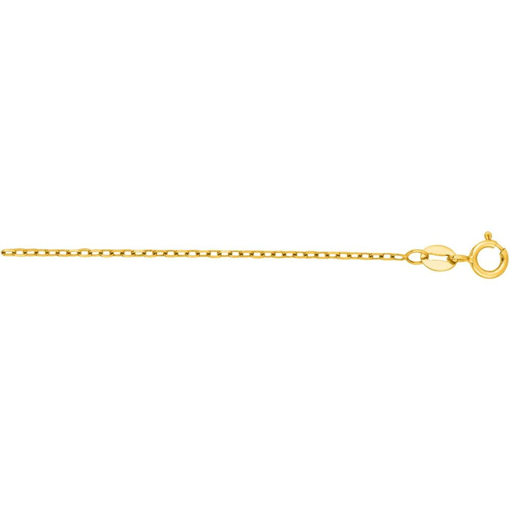 14K Yellow Gold 20" Open Cable Chain Necklace with Spring Ring Clasp - 1.2mm Width by Orozza Fine Jewelry